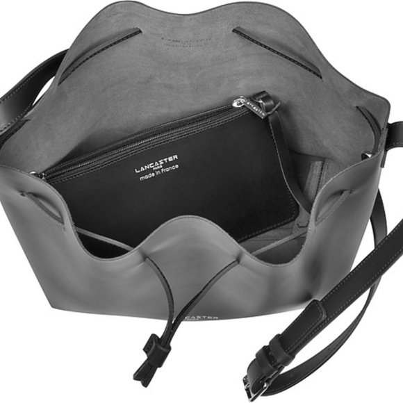 Lancaster Paris Pur Smooth Leather Bucket Bag Blue